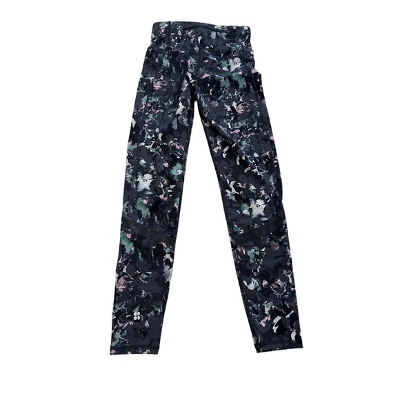 SWEATY BETTY Zero Gravity Slate Gray Nourish Print 7/8 Length Leggings Size XXS - Picture 2 of 7